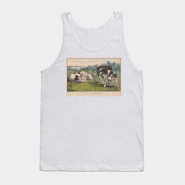 Vintage Cattle Farm Illustration (1856) Tank Top by Bravuramedia